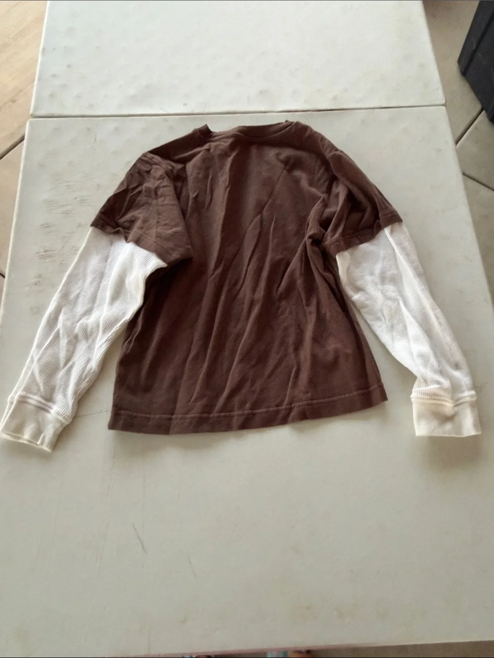 Gymboree Brown Layered-Look 'Chill Out' Long Sleeve Tee with White Sleeves
